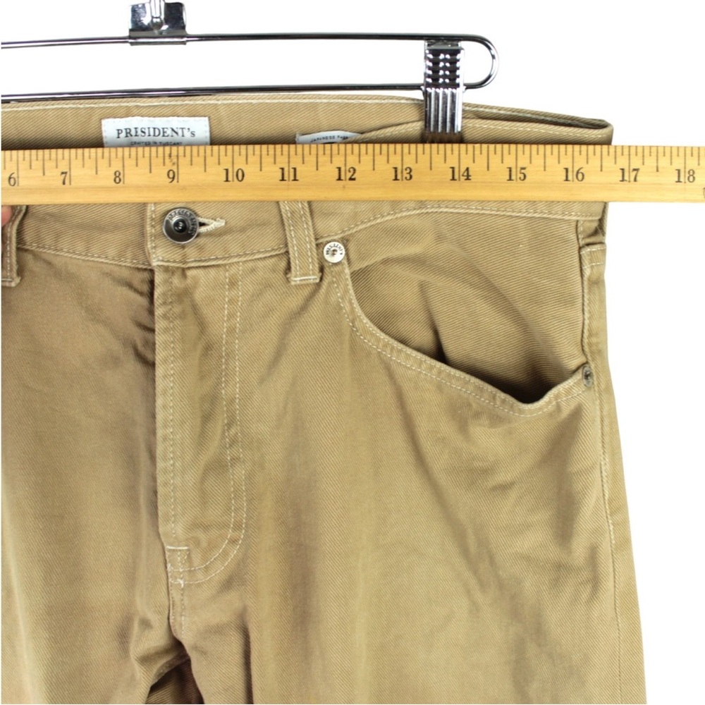 President's Tuscany P's Japanese Fabric Brown Cotton Mens Size 32x27 Pants Italy - Picture 15 of 15